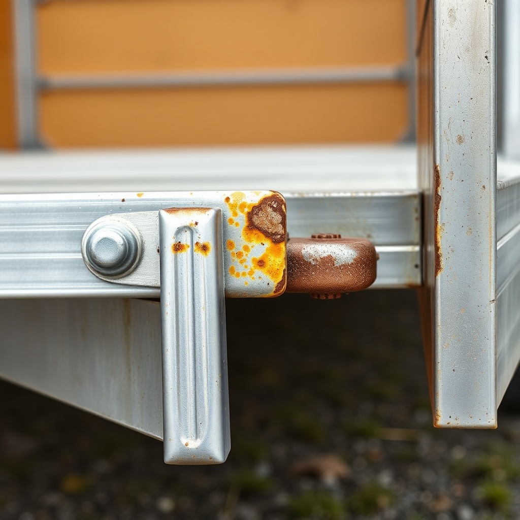 A photorealistic close-up shot of the tongue and coupler area of a Cargomate 6x10