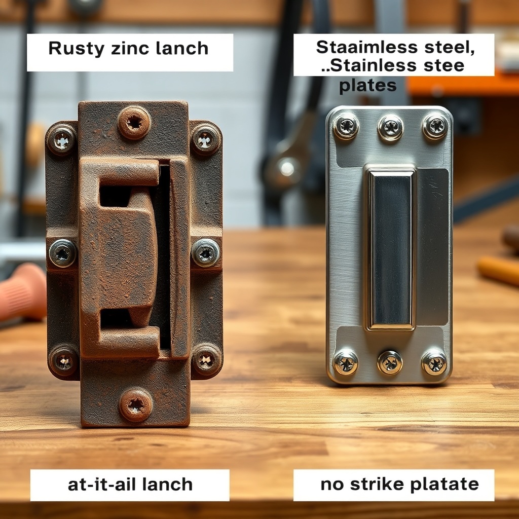 Side-by-side comparison of a rusty