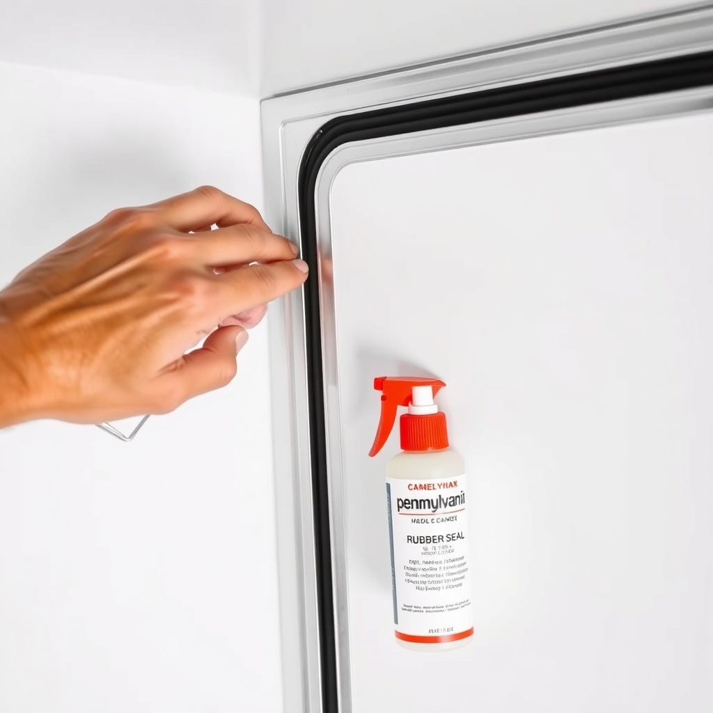 A clean photorealistic photo of a user's hand inspecting a rubber seal on a Pennsylvania C