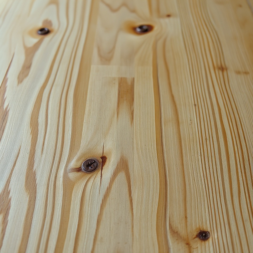 A clean photorealistic close-up showing the textured surface of a pressure-treated plywood