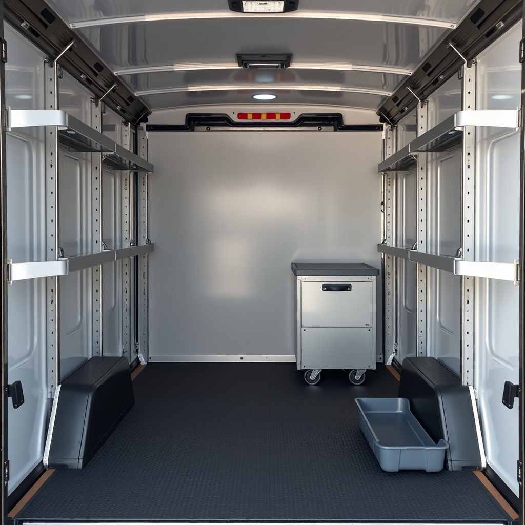A clean photorealistic photo showing the interior of a Continental Cargo Cargomate 6x10 wi