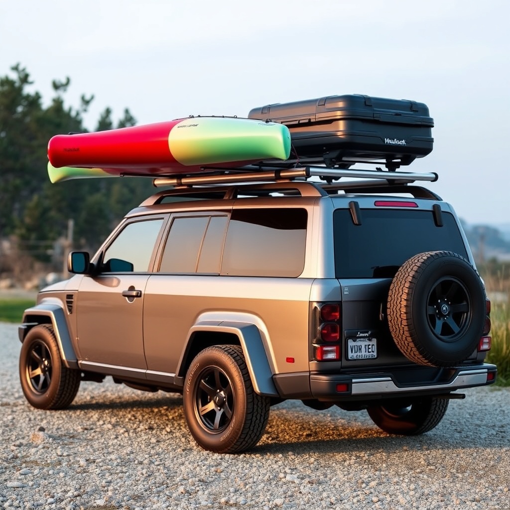 A clean photorealistic photo showing a Haulmark Edge 6x12 parked on gravel with a low-prof